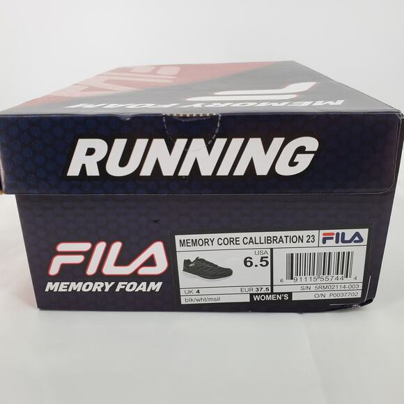 Fila Womens 6.5‎ Memory Core Callibration 23 Lightweight Black Sneakers New - Picture 9 of 9